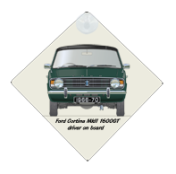 Ford Cortina MkII 1600GT 1966-70 Car Window Hanging Sign
